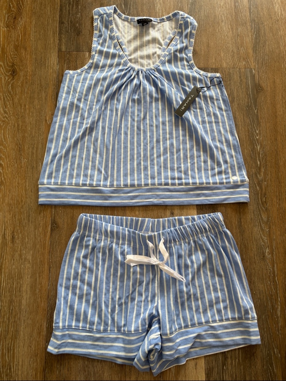 Tahari Rib Pointelle Tank & Short Set